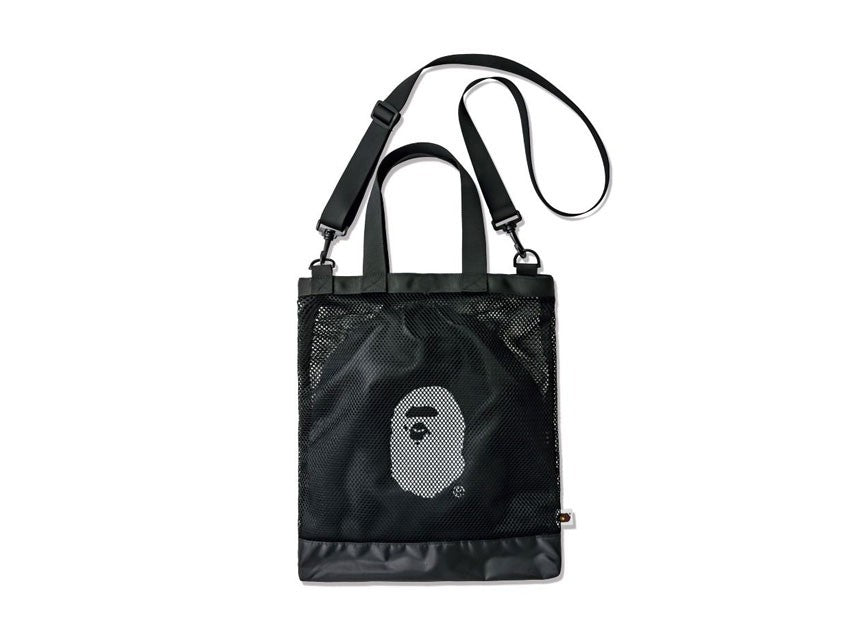 BAPE APE HEAD MESH TOTE BAG "BLACK"