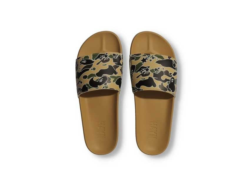 BAPE CAMO SLIDE SANDALS 'YELLOW CAMO'