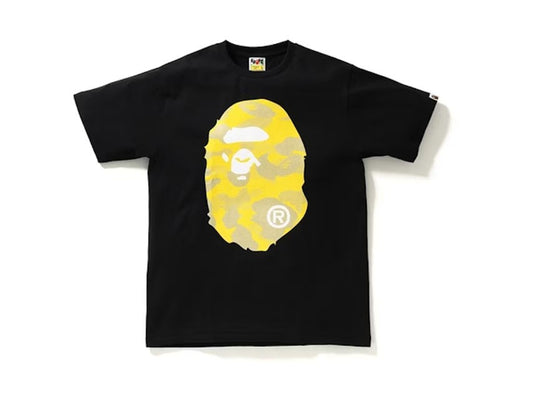 BAPE APE HEAD YELLOW CAMO TEE "BLACK"