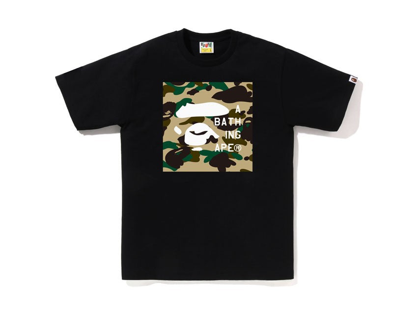 BAPE 1ST CAMO FACE TAG YELLOW CAMO TEE "BLACK"