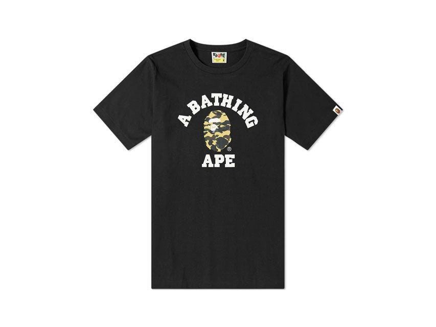 BAPE COLLEGE LOGO YELLOW CAMO TEE "BLACK"