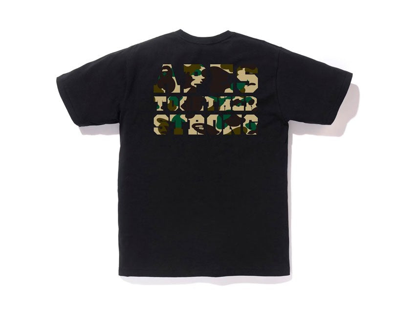 BAPE 1ST CAMO COLLEGE ATS TEE "BLACK/YELLOW"