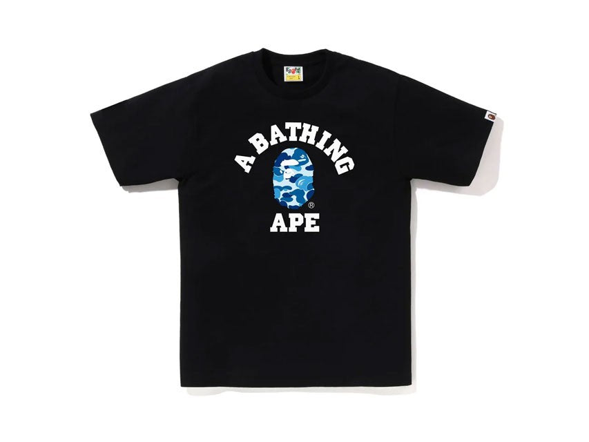 BAPE COLLEGE LOGO BLUE CAMO TEE "BLACK"