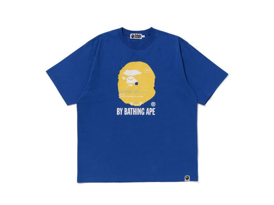 BAPE APE HEAD BADGE YELLOW TEE "NAVY"