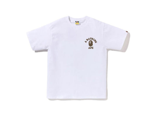 BAPE SMALL COLLEGE LOGO ATS YELLOW CAMO TEE "WHITE"