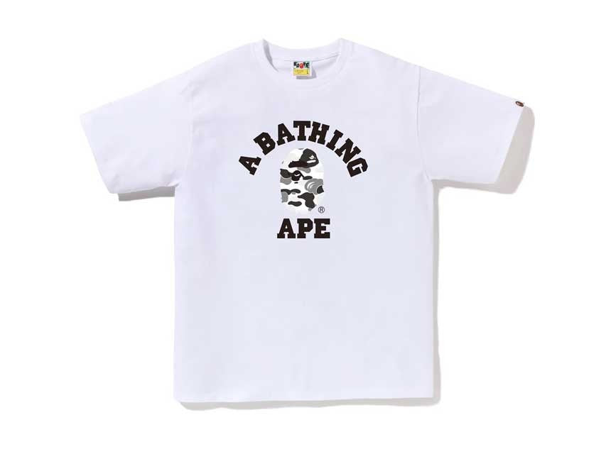 BAPE ABC CAMO LOGO TEE "WHITE/GREEN"