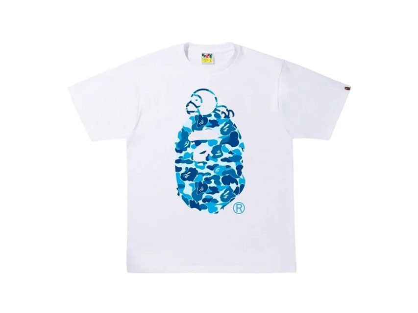 BAPE MILO ON APE HEAD BLUE CAMO TEE "WHITE"