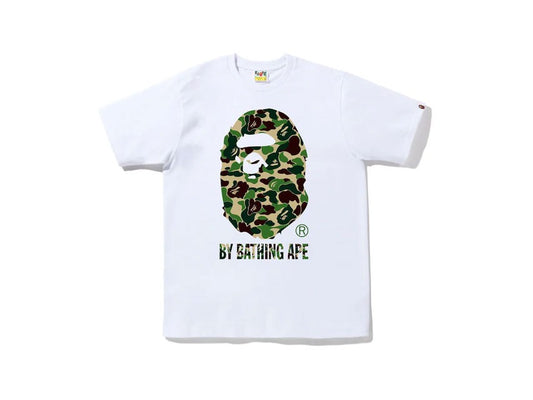 BAPE ABC APE HEAD GREEN CAMO TEE "WHITE"