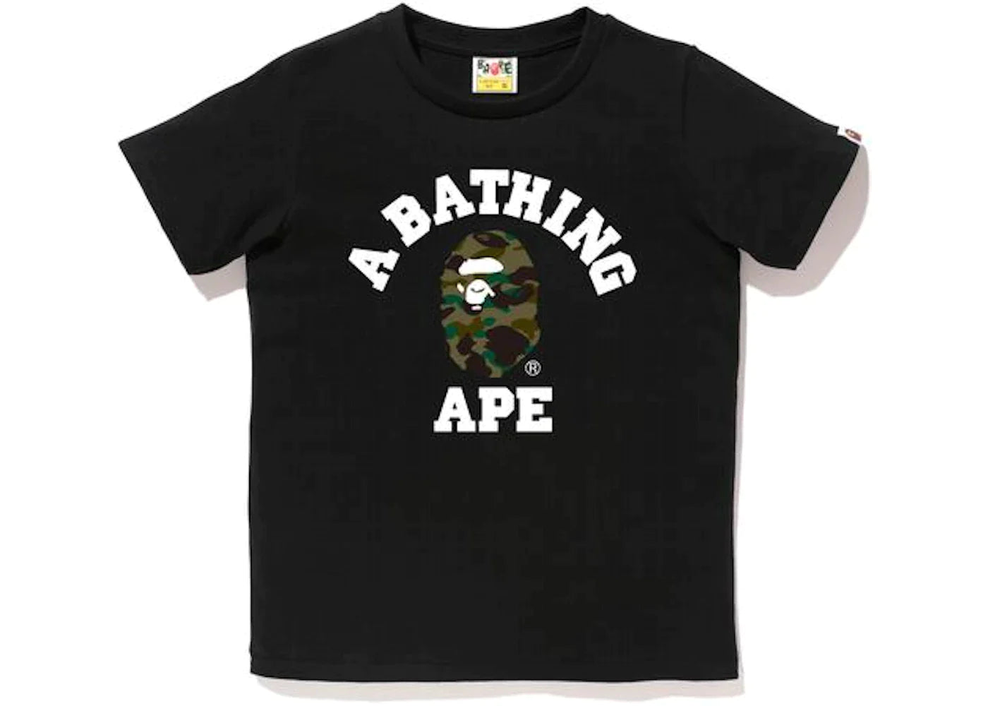 BAPE WOMENS 1ST CAMO COLLEGE TEE "BLACK/GREEN"