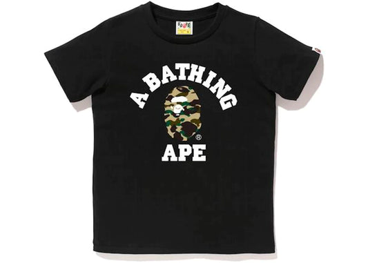 BAPE WOMENS 1ST CAMO COLLEGE TEE "BLACK/YELLOW"