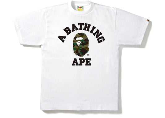 WHITE 1ST CAMO COLLEGE T-SHIRT