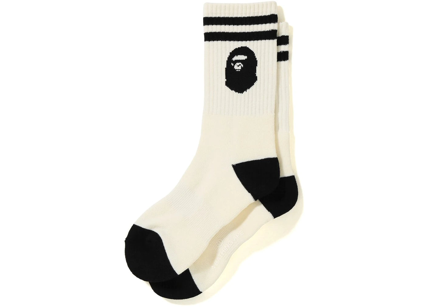 BAPE APE HEAD LINE SOCKS "WHITE"