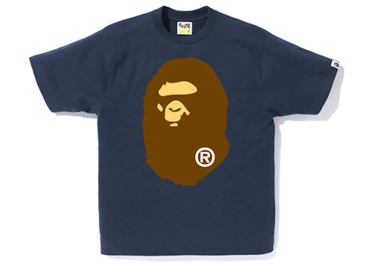 BAPE APE HEAD BADGE YELLOW TEE "NAVY"