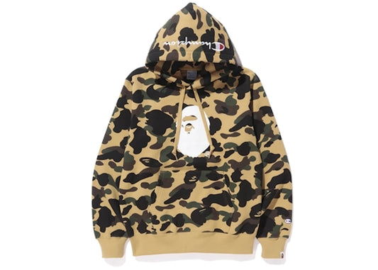 BAPE STA LOGO YELLOW CAMO PULLOVER HOODIE "GREY/YELLOW CAMO HOOD"