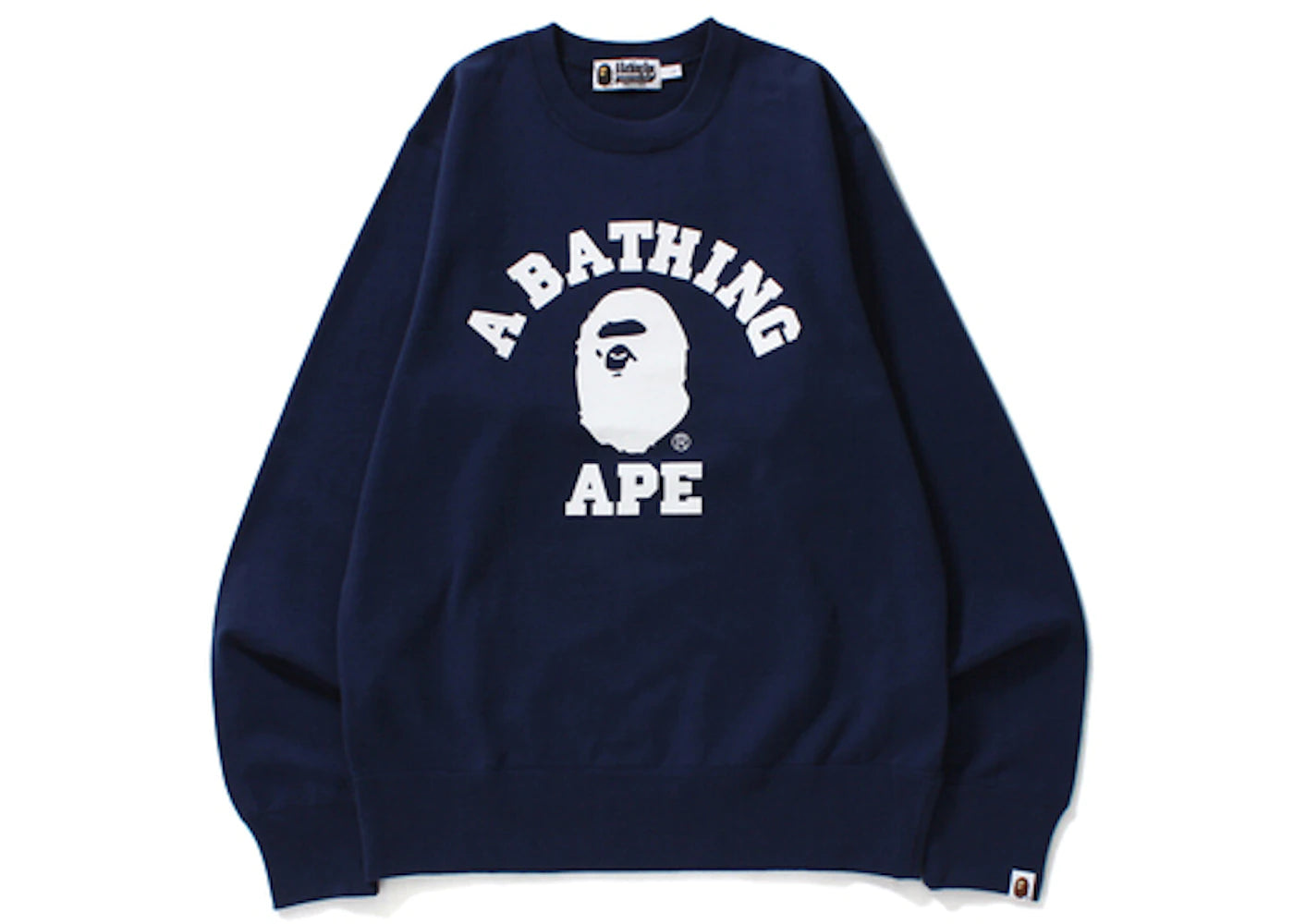 BAPE COLLEGE OS CREWNECK "NAVY"