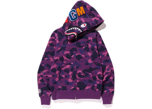 BAPE COLOR CAMO SHARK FULL ZIP HOODIE 'PURPLE'