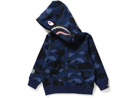 BAPE SHARK WGM HOODIE KIDS "NAVY STA"