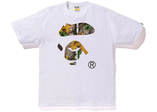 BAPE FOREST CAMO APE FACE TEE WHITE