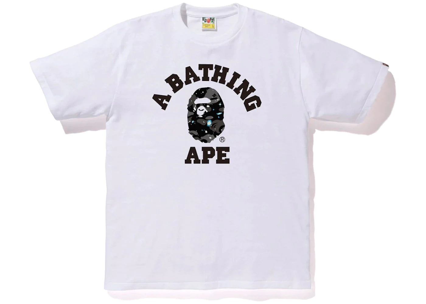 BAPE SPACE CAMO COLLEGE TEE WHITE