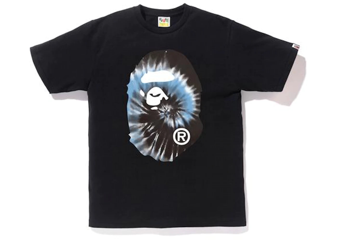 BAPE APE HEAD BLUE TIE DYE TEE "BLACK"