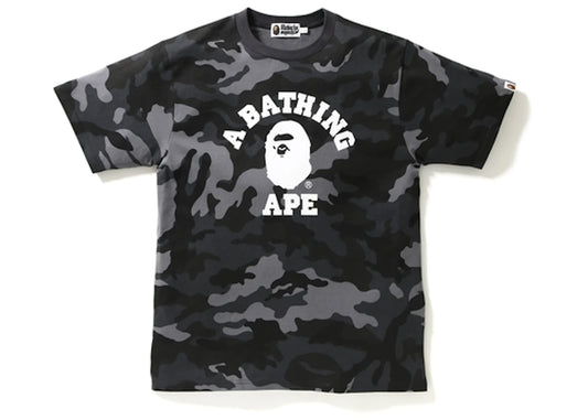 BAPE WOODLAND CAMO COLLEGE TEEE "BLACK"