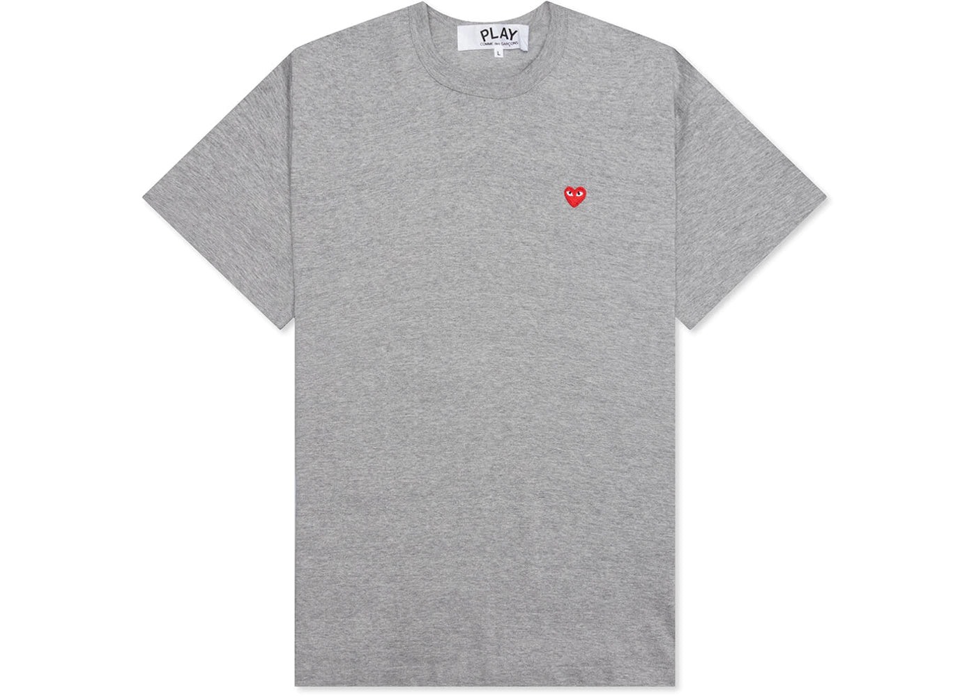 CDG PLAY OUTLINE RED HEART TEE "GREY"