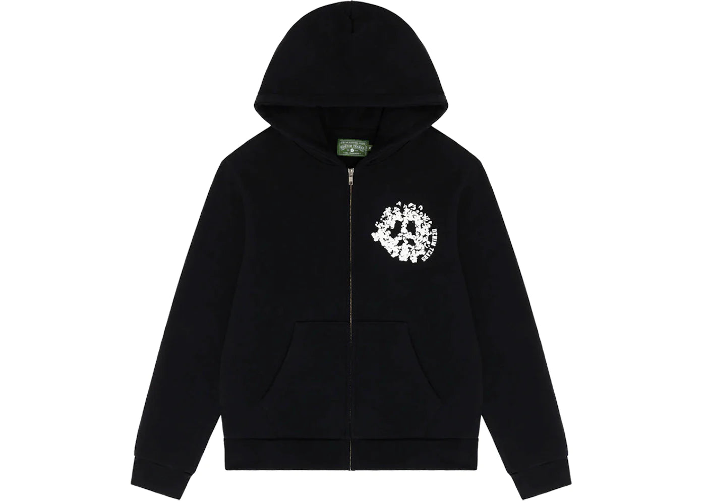 DENIM TEARS UNIVERSITY ZIP HOODIE  "BLACK"