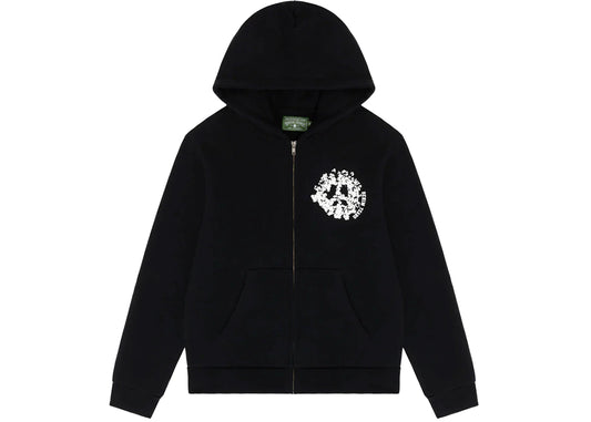 DENIM TEARS UNIVERSITY ZIP HOODIE  "BLACK"