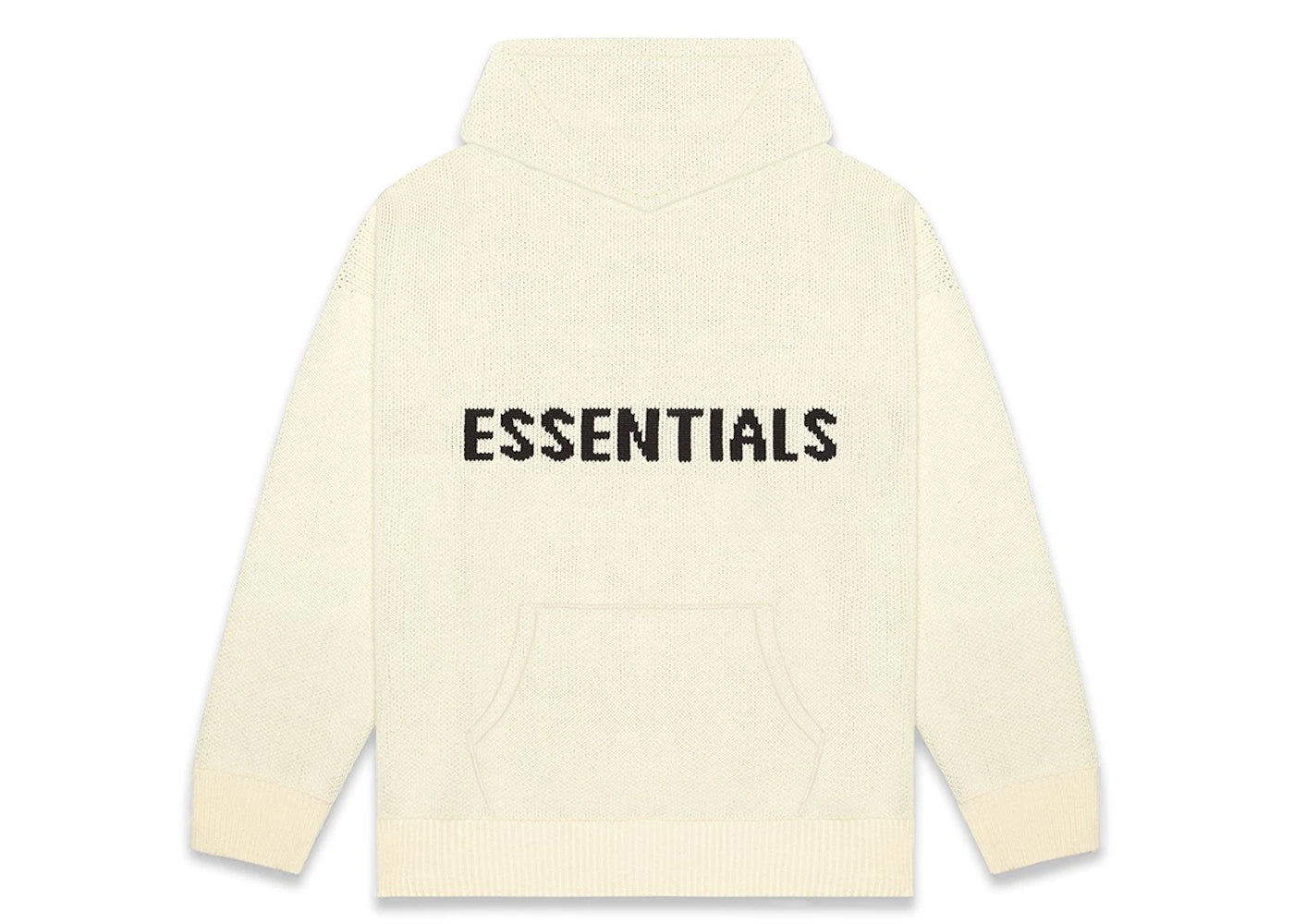 ESSENTIALS LOGO KNIT HOODIE "CREAM"