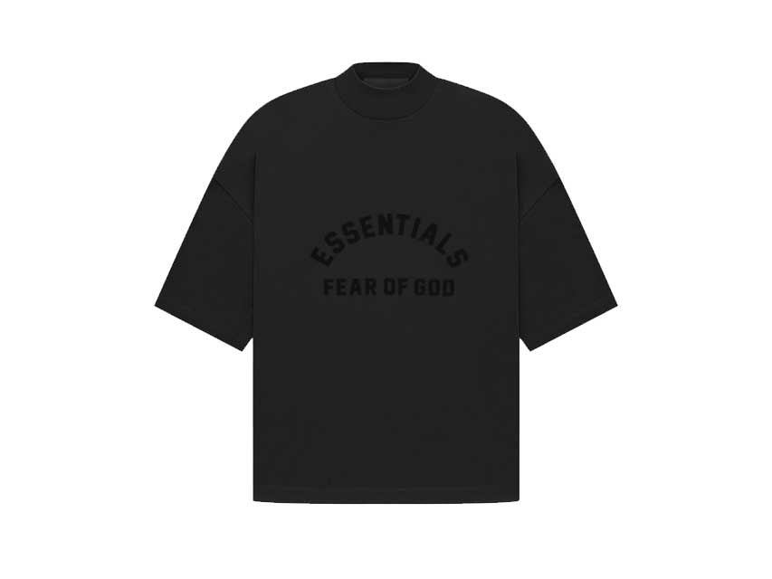 FEAR OF GOD ESSENTIALS SMALL LOGO TEE "JET BLACK"