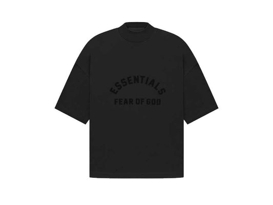 FEAR OF GOD ESSENTIALS SMALL LOGO TEE "JET BLACK"