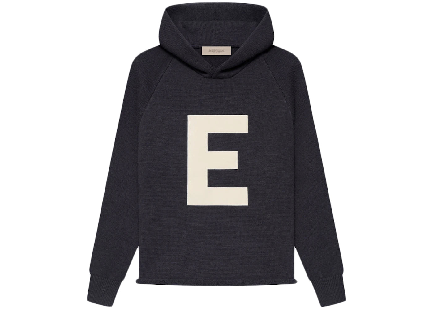 ESSENTIALS BIG E KNIT HOODIE SS22 KIDS "IRON"