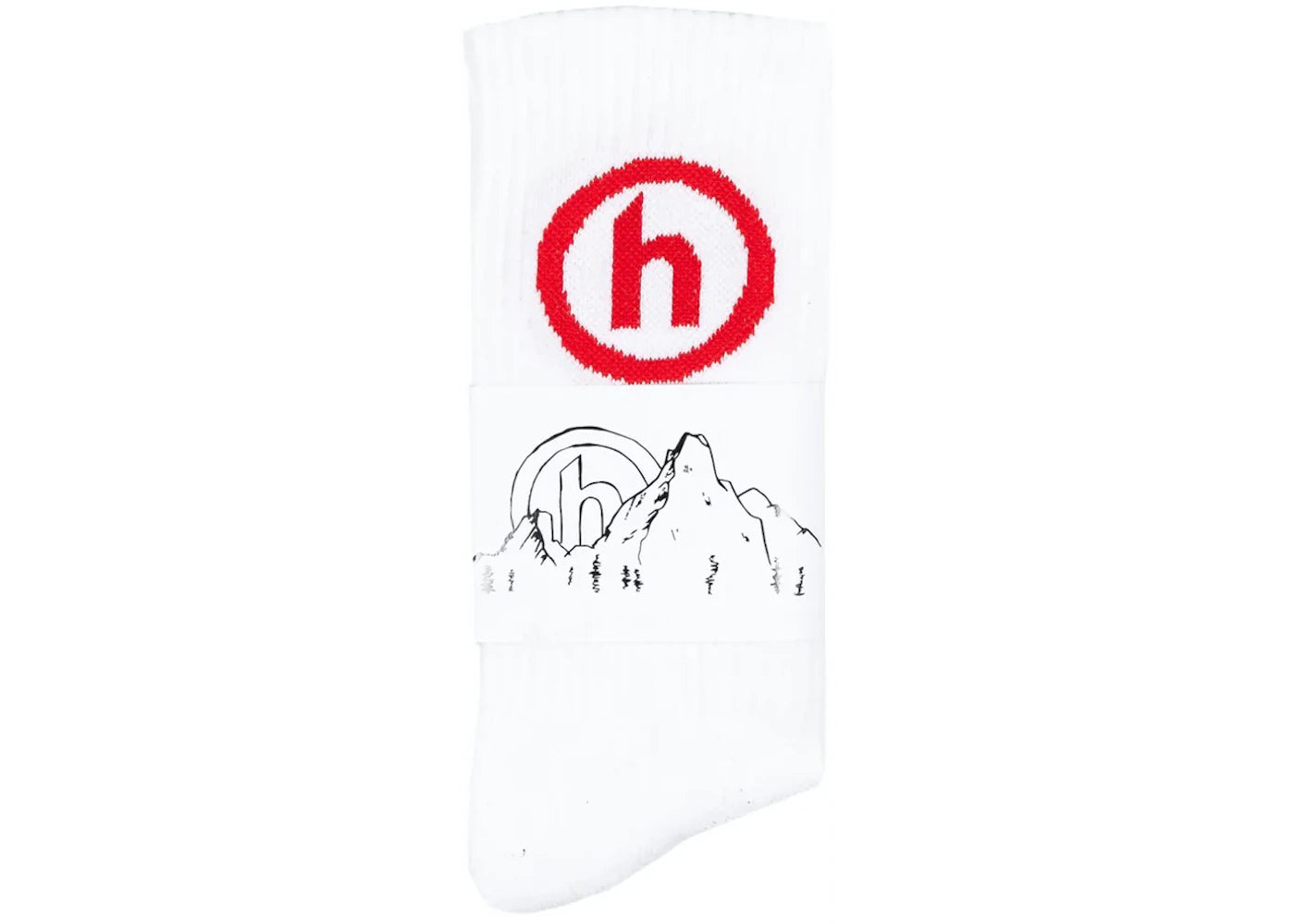 BAPE VERTICAL LOGO SOCKS "WHITE/RED"