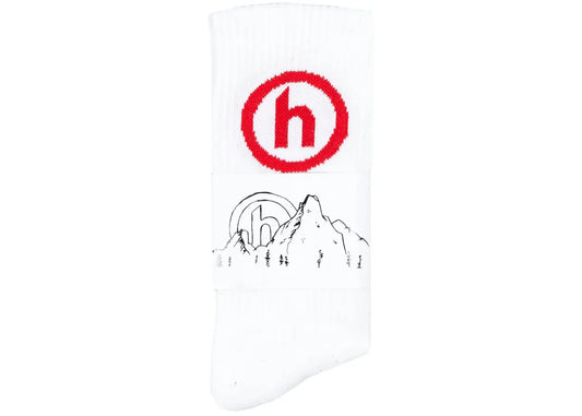 BAPE VERTICAL LOGO SOCKS "WHITE/RED"