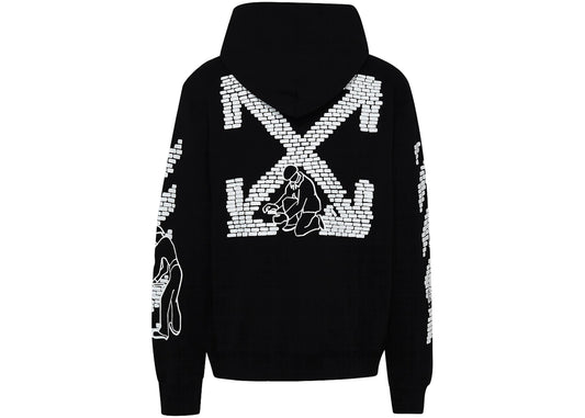 OFF-WHITE MASKED FACE ARROWS HOODIE  "BLACK"