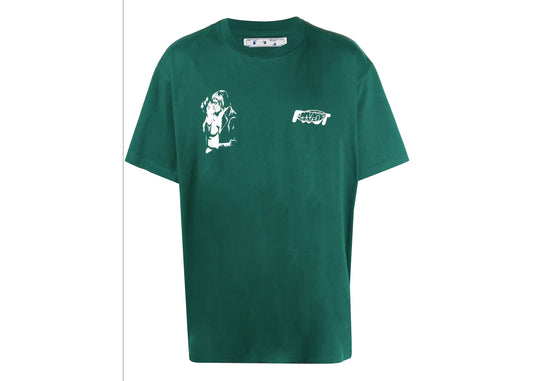 OFF-WHITE DIAG PRINT OS TEE "MILITARY GREEN"