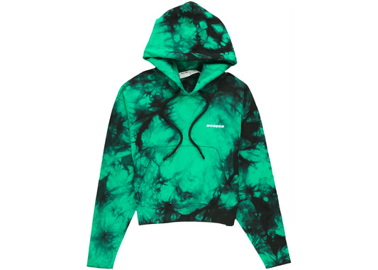 OFF-WHITE TIE-DYE EFFECT HOODIE "GREEN/WHITE"