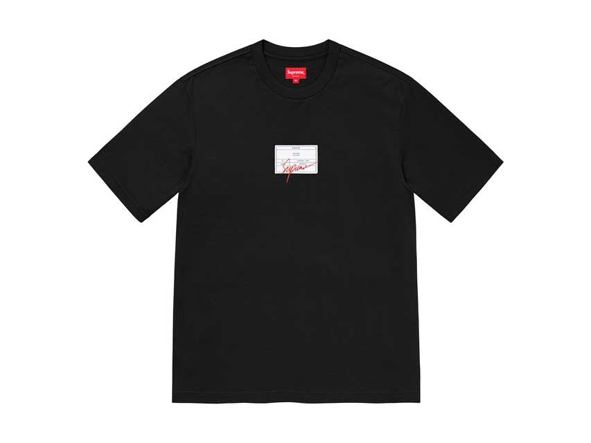 SUPREME SIGNATURE LABEL TEE "BLACK"