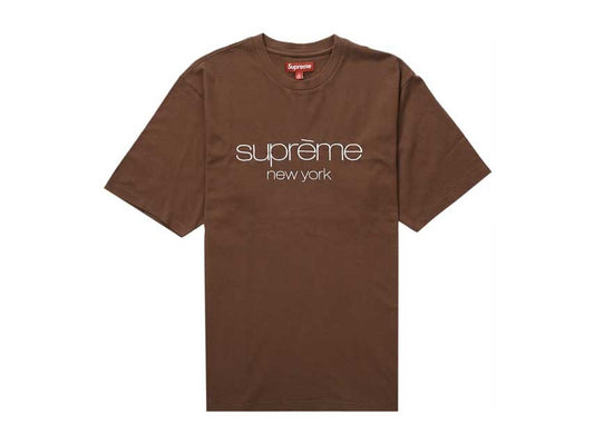 SUPREME CLASSIC LOGO S/S TOP "BROWN"