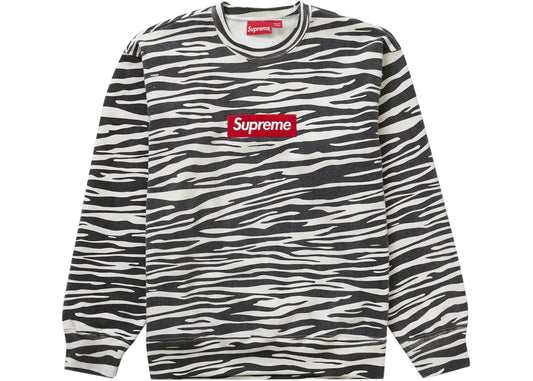 SUPREME BOX LOGO CREWNECK ZEBRA