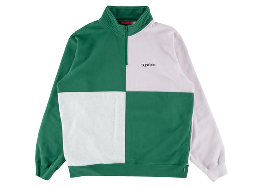 SUP COLOR BLOCKED HALF ZIP SWEATSHIRT "GREEN/PINK"