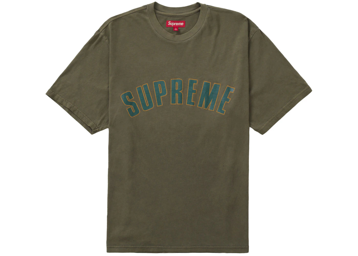 SUPREME CRACKED ARC S/S TOP OLIVE