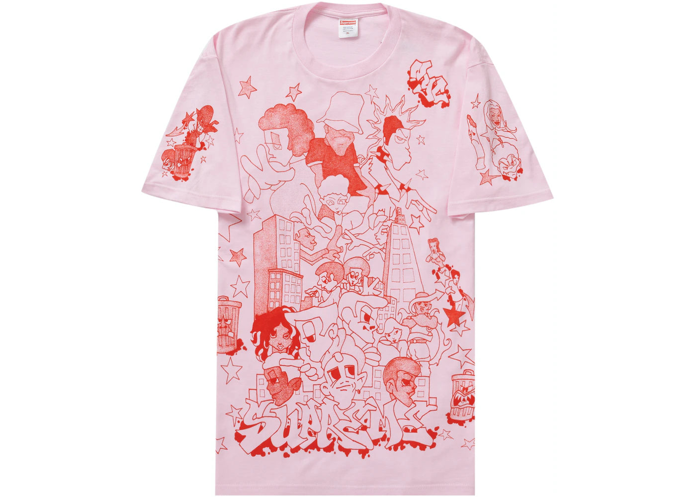 SUPREME DOWNTOWN TEE LIGHT PINK