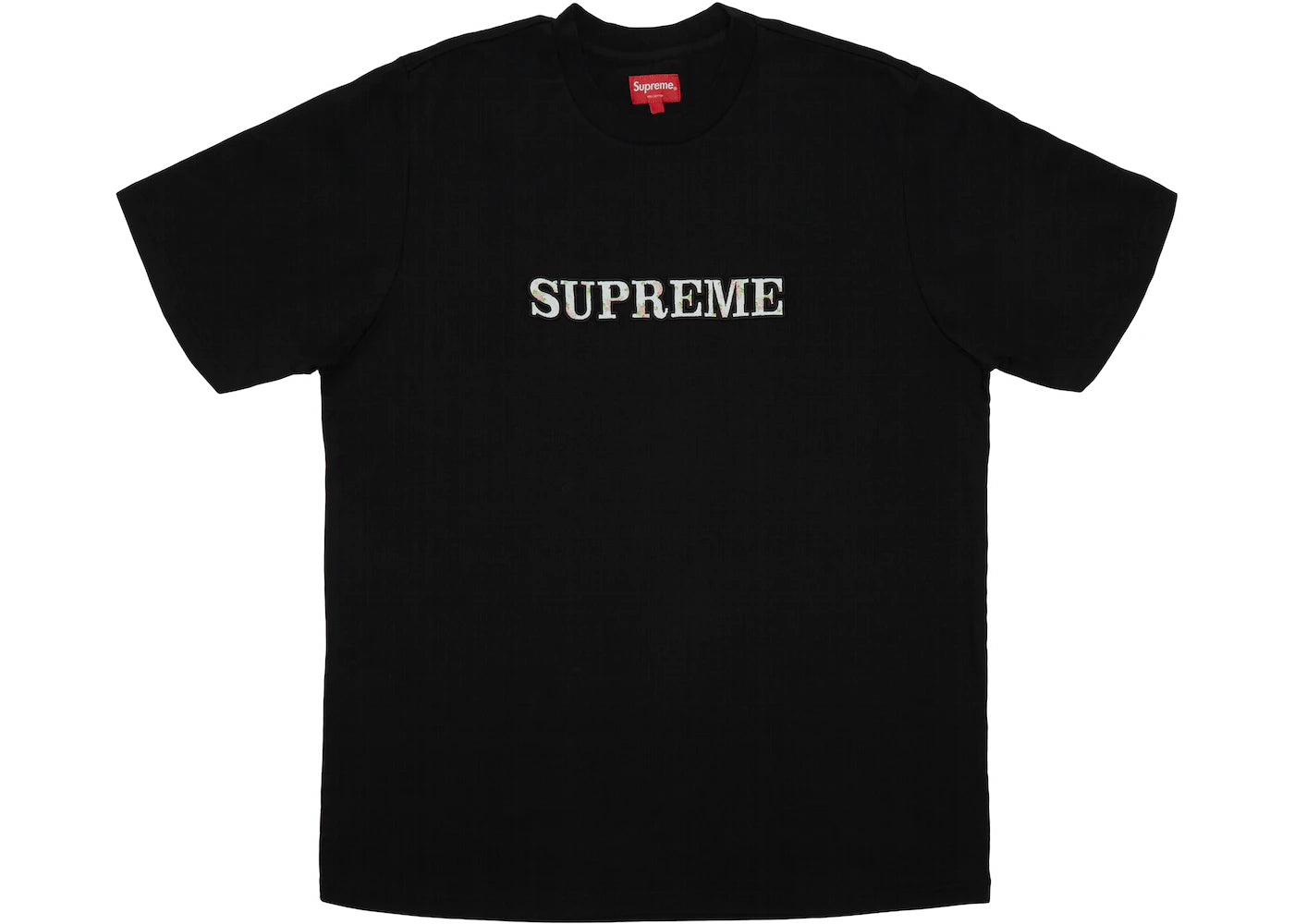 SUPREME FLORAL LOGO TEE BLACK