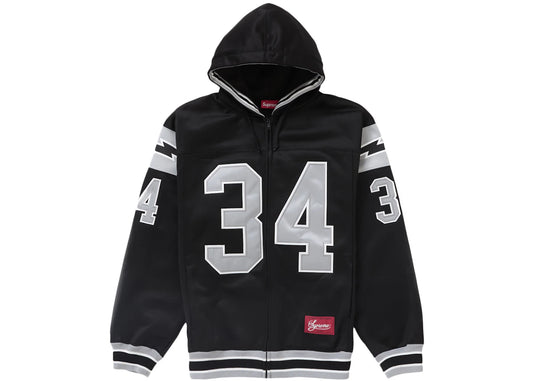 SUPREME FOOTBALL ZIP UP HOODED SWEATSHIRT BLACK