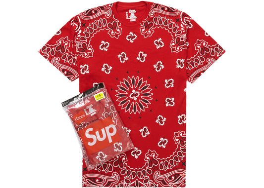 SUPREME HANES TEES "RED BANDANA"