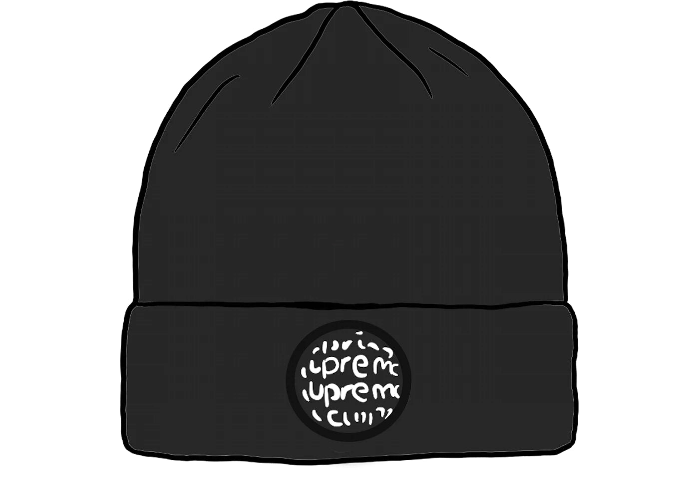 SUPREME LENTICULAR PATCH BEANIE BLACK