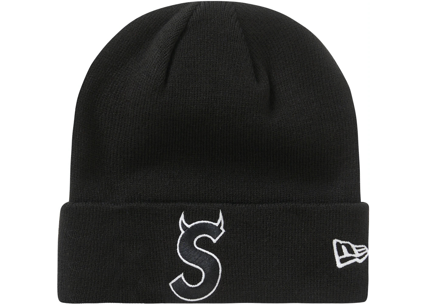 SUP NEW ERA S LOGO BEANIE  "BLACK"