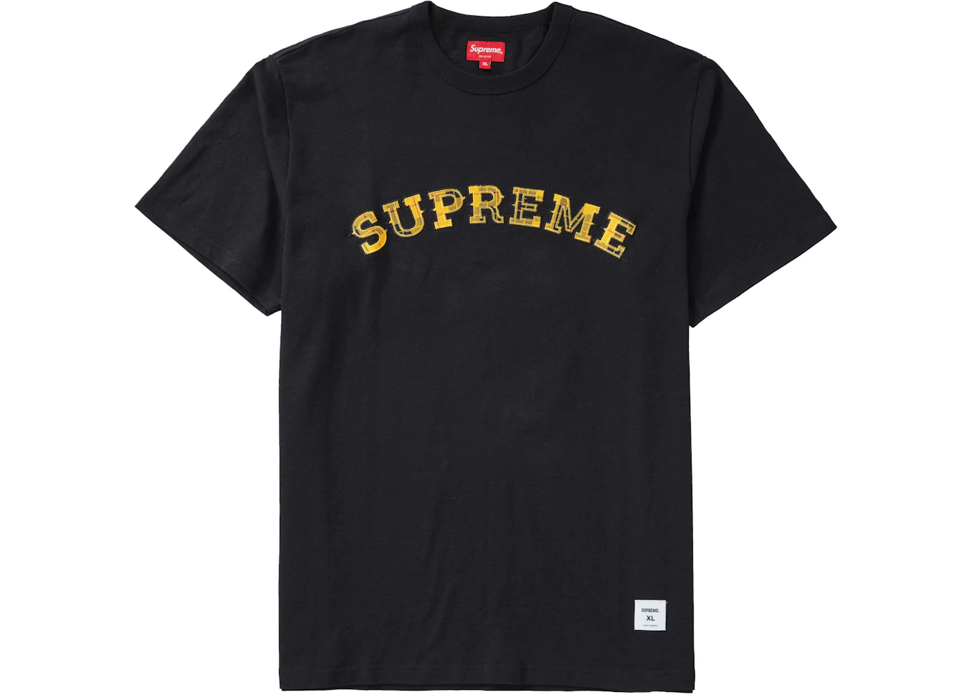 SUPREME PLAID APPLIQUE S/S TOP BLACK