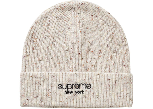 SUPREME RAINBOW SPECKLE BEANIE WHITE